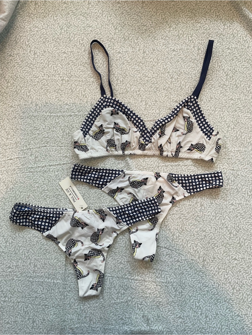 Cosabella Navy & White Printed Bralette Set